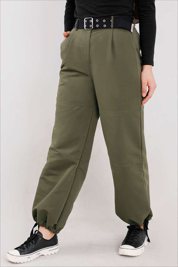 Gabardin Kargo Pantolon Haki - 1