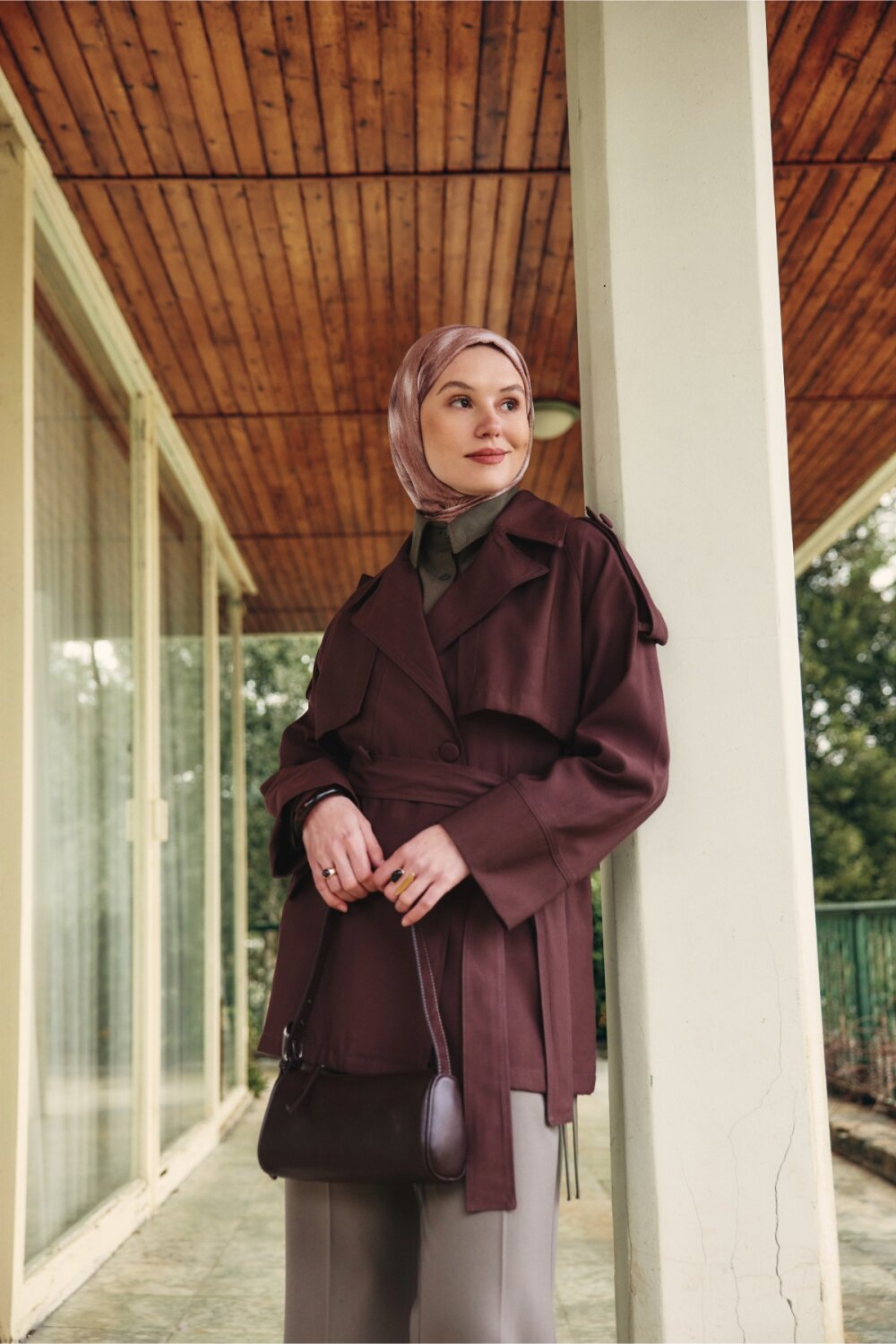 Reglan Kol Trençkot Kahverengi - 1