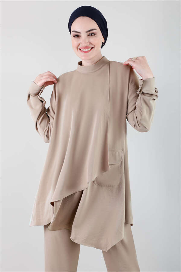 Salaş Tunik Takım Açık Cappucino - 3