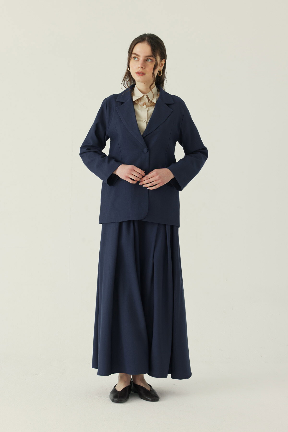 Tensel Blazer Ceket Lacivert