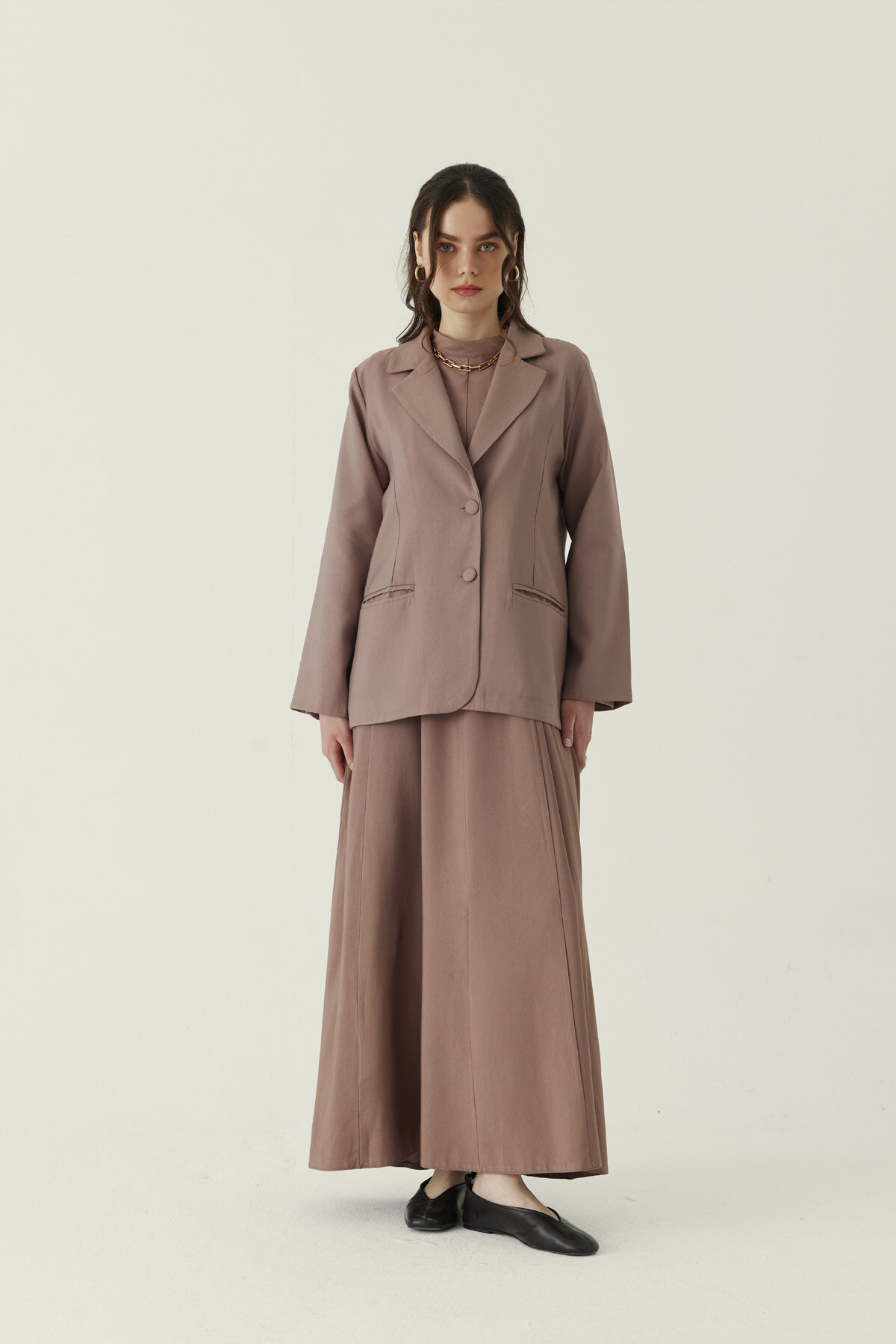 Tensel Blazer Ceket Vizon