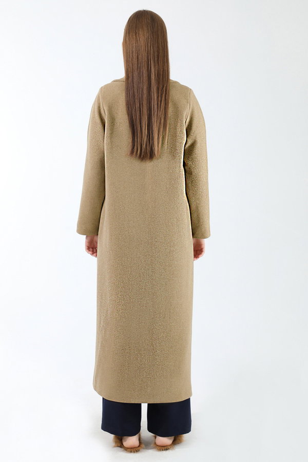 Uzun Oversize Kaşe Kaban Camel - 6