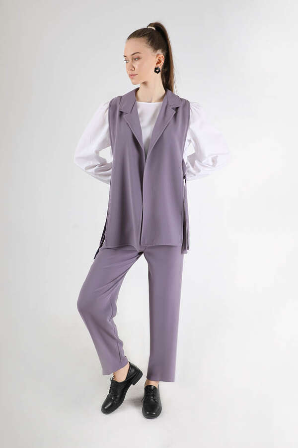Vest Tunic Suit Dark Lilac