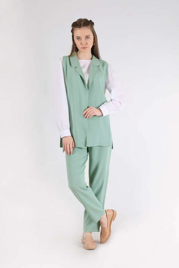Vest Tunic Suit Mınt White