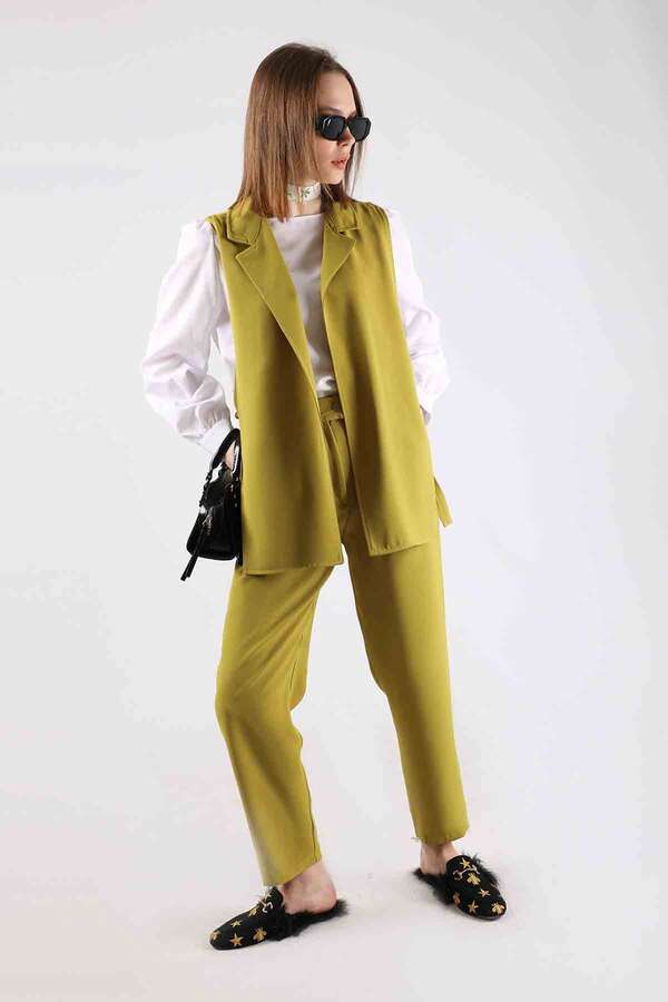 Vest Tunic Suit Oil Green